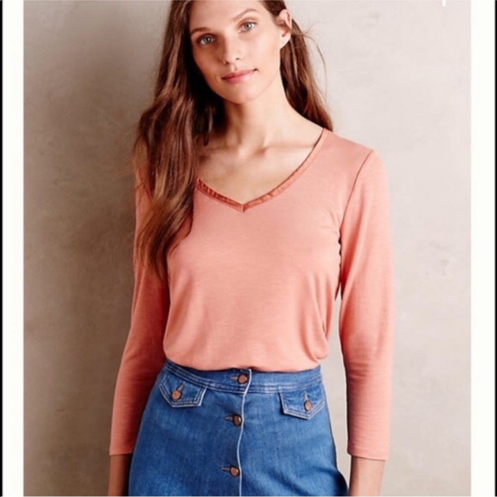 🌴3/$20 Anthro Pure Good Satin Trimmed Tunic